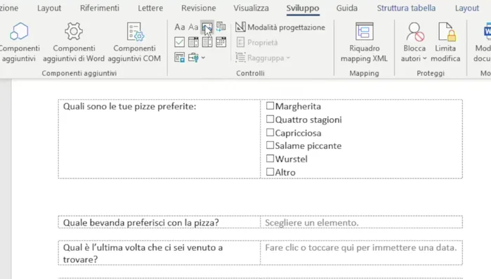 Inserire un campo per l'inserimento di immagini usando il controllo 'Contenuto Immagine'.