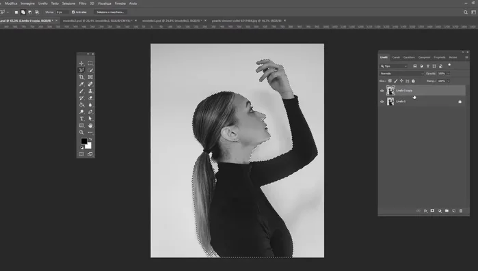 Aggiungere una maschera di livello per isolare la selezione.