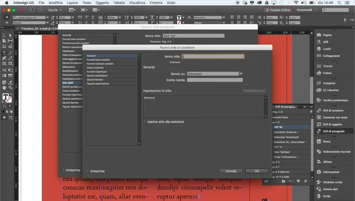 Denominare lo stile 'Italico' e impostare solo lo stile Italico, senza specificare la famiglia di caratteri.