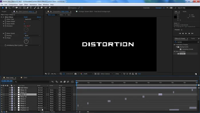 Aggiungere un livello di regolazione chiamato "Cursore RGB" e applicare l'effetto "Slider Control". Animare la posizione X dei livelli di testo usando il cursore per creare un effetto di divisione RGB animato.