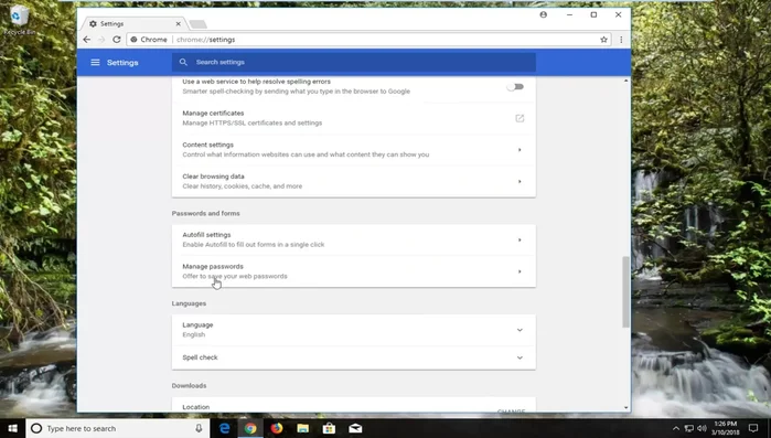 Per disattivare il salvataggio automatico delle password, sposta il cursore su "Off".