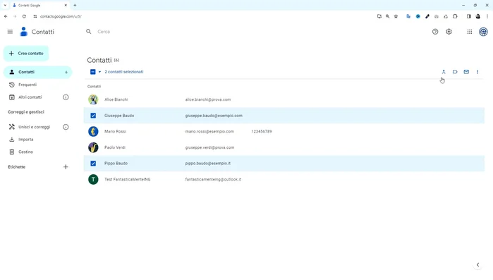 Cliccare sul pulsante "Unisci".