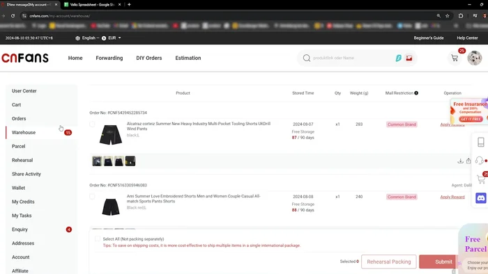 Aggiungi gli articoli al carrello.
