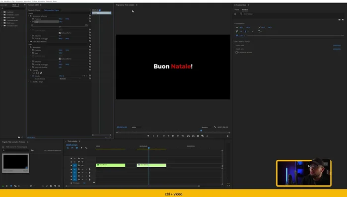 Aggiungere due keyframe alla proprietà "Posizione" del livello testo: uno all'inizio con la posizione fuori inquadratura, uno alla fine con la posizione desiderata.