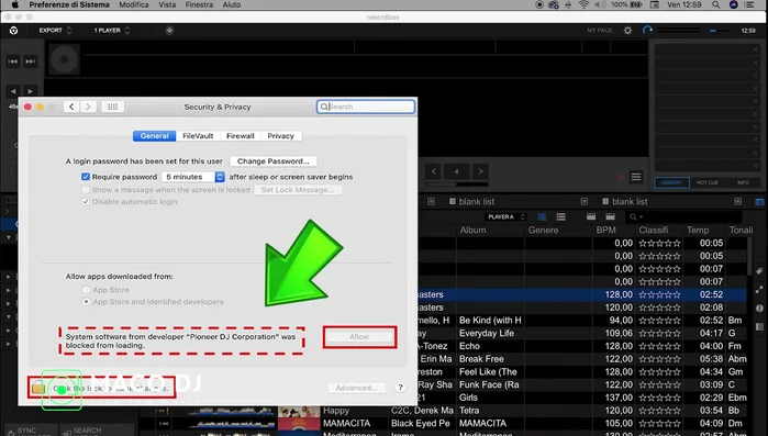 Verifica le impostazioni di Sicurezza e Privacy dopo la reinstallazione: Dopo aver reinstallato Record Box, torna su Preferenze di Sistema > Sicurezza e Privacy e assicurati che Record Box abbia tutte le autorizzazioni necessarie.
