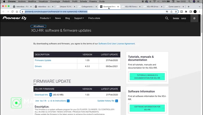 Scarica e installa i driver più aggiornati dal sito del produttore della tua console DJ. Assicurati di aver installato la versione più recente prima di collegare la console.