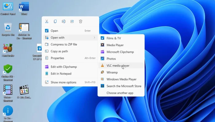 Scegli VLC media player.