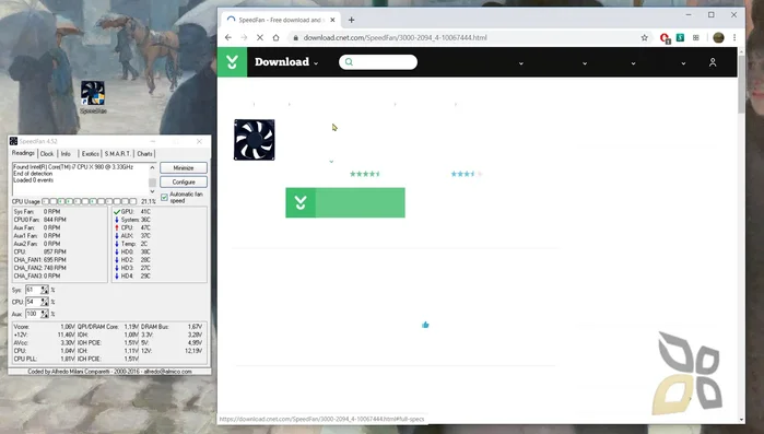 Scarica e installa SpeedFan.