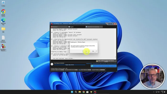Riavviare il computer dopo il completamento delle riparazioni.