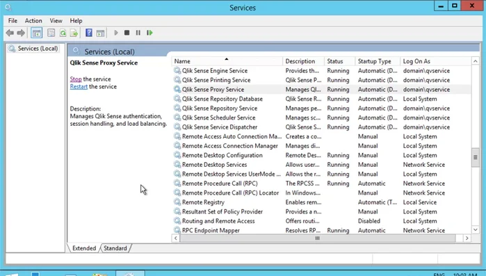 Riavviare il servizio Qlik Sense Proxy.