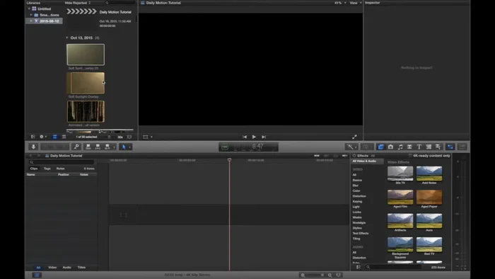 Importare le clip video (base e sovrapposizione) nel software di editing.