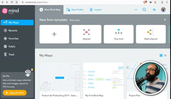 Creare una nuova mappa mentale su MindMeister: iniziare con il nodo centrale, definendo lo scopo principale del progetto.