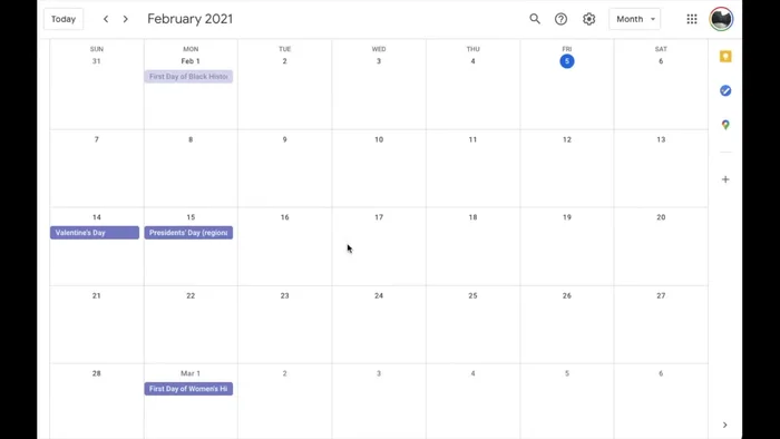 Apri il tuo calendario Google online.