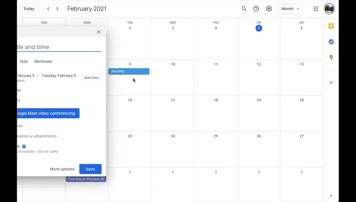 Clicca sul giorno in cui vuoi che inizi l'evento ricorrente.