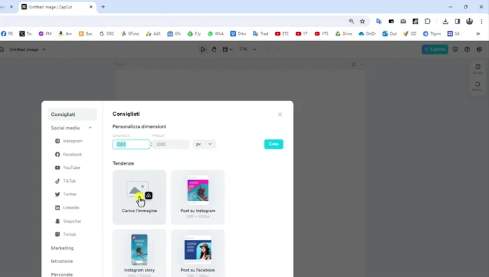 Esportare l'immagine.