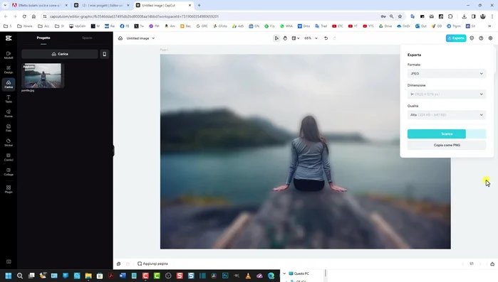 Esportare l'immagine.