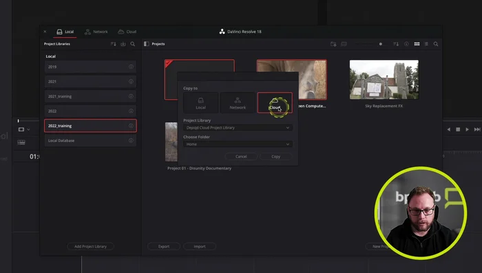 Cliccare su "Copia" per trasferire il progetto nella libreria di progetti Cloud.