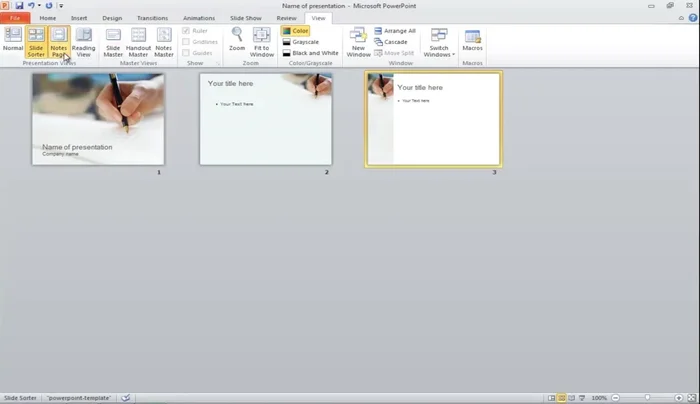 Utilizza la modalità 'Pagina delle note' per visualizzare una diapositiva per pagina, ideale per la stampa delle note.