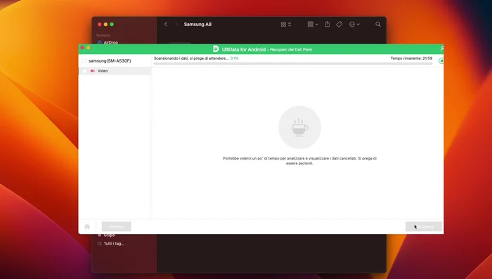 Seleziona i file da recuperare.