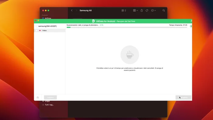 Seleziona i file da recuperare.