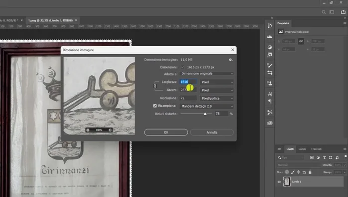 Copiare l'immagine ridimensionata.