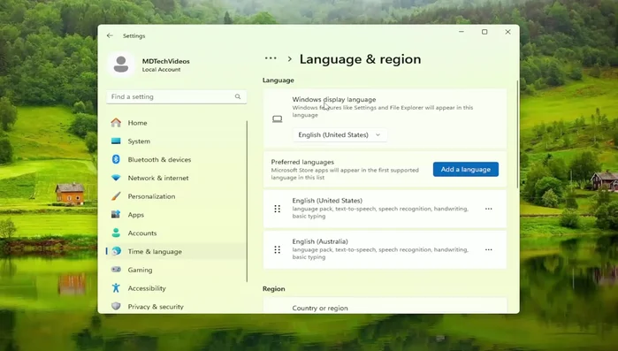 Selezionare la nuova lingua installata nel menu a discesa "Lingua visualizzata"
