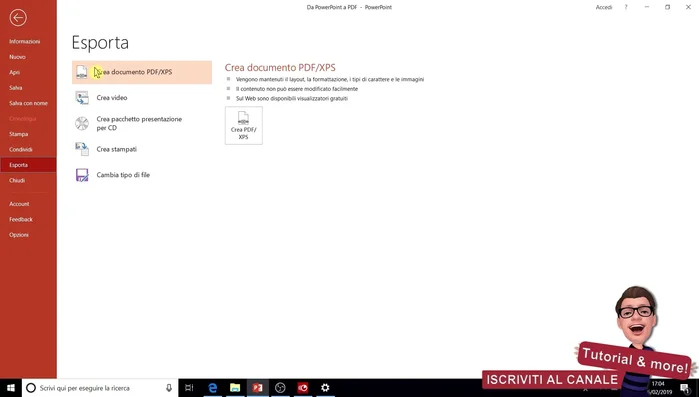 Clicca su 'Crea PDF'.