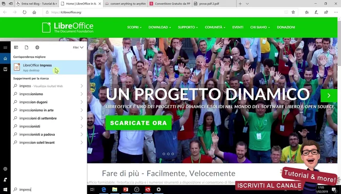 Apri il file PowerPoint in Impress.