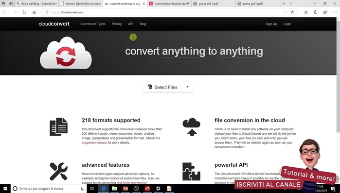 Visita il sito CloudConvert.