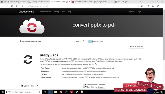 Clicca su 'Start Conversion'.