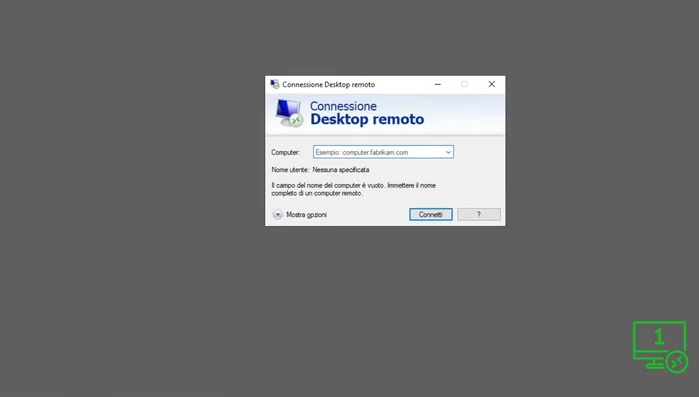 Inserire nome utente e password.