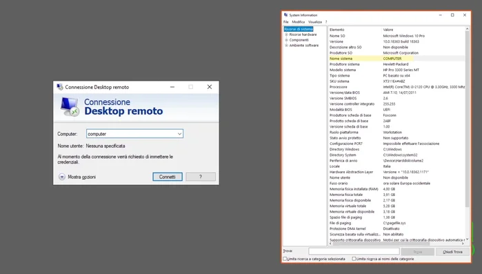 Attendere la connessione.