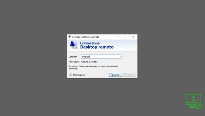 Inserire nome utente e password.