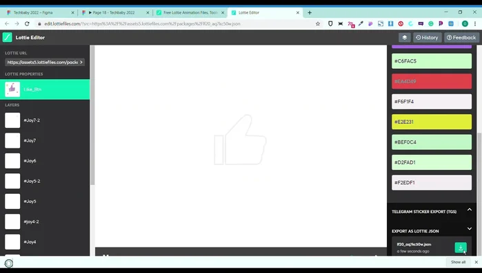Scarica il file JSON dell'animazione.