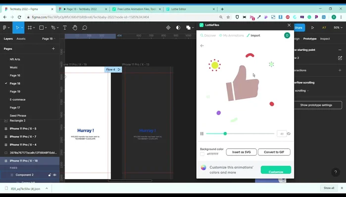 Converti l'animazione in un elemento GIF cliccando su "Converti come GIF".