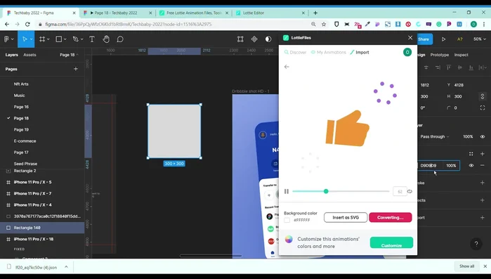 Modifica il colore di sfondo del rettangolo per abbinarlo all'animazione (se necessario).