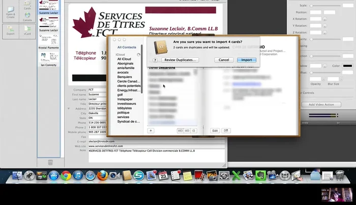 Esporta le informazioni dal biglietto digitalizzato nel tuo sistema di gestione contatti.