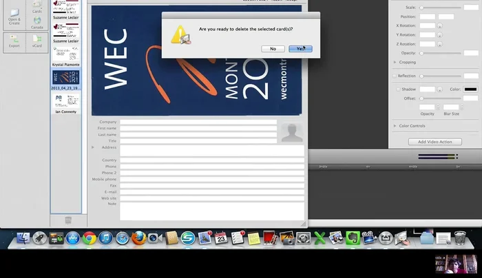 Esporta le informazioni dal biglietto digitalizzato nel tuo sistema di gestione contatti.