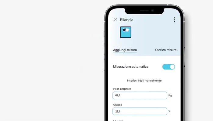 Visualizzare i parametri vitali sull'app.