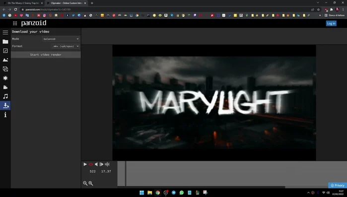 Per salvare, clicca sulla freccetta in basso, seleziona 'Mode' e imposta 'Extreme Quality, Format MKV' (2:21).