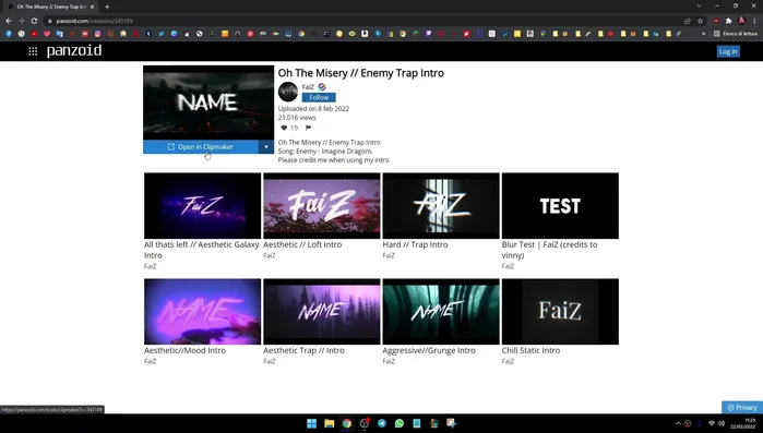 Aspetta il caricamento, clicca sul cubo, poi su 'Text', cancella il nome preimpostato e inserisci il nome del tuo canale (1:13).