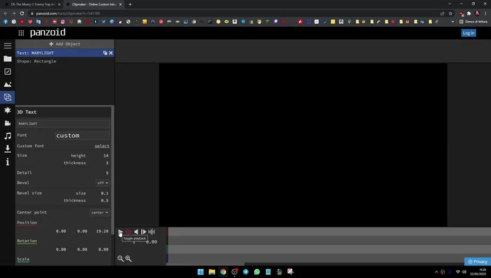 Modifica l'audio di sottofondo se necessario, cliccando sull'icona della nota musicale e selezionando un'altra traccia audio (2:11).