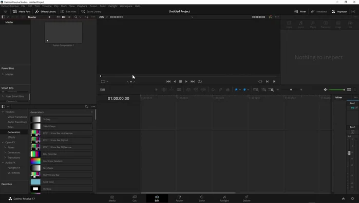Creare una nuova composizione in After Effects.