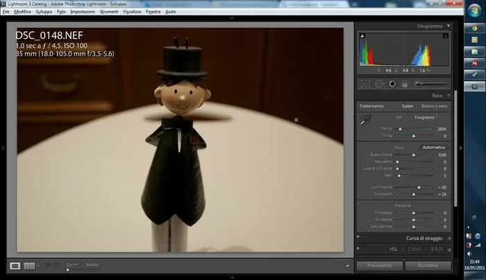 Controllare il risultato e regolare l'esposizione se necessario.