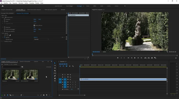 Trascinare l'elemento video nero sulla timeline, sovrapponendolo al filmato.