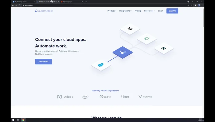 Accedi al tuo account Automate.io o crea un nuovo account.
