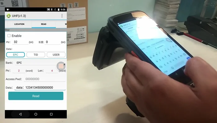 Aprire l'applicazione per la lettura dei tag UHF nell'App Center.
