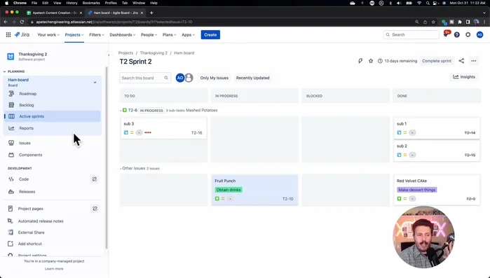 Accedere al backlog di Jira (non dalla visualizzazione Sprint attiva).