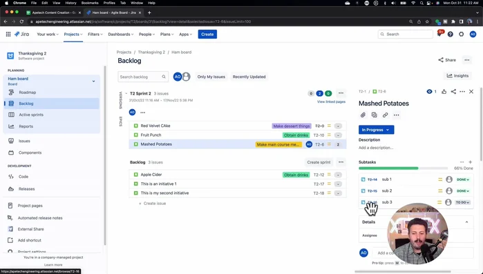 Fare clic destro sulla storia e selezionare 'Dividi'.