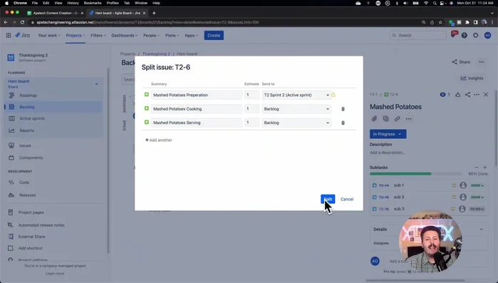 Chiudere la storia originale (parte completata).